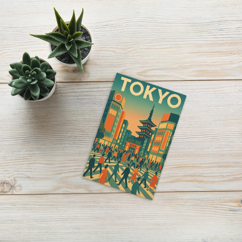 Tokyo Vintage Postcard, Art Print, Travel Postcard, Shibuya, Travel ...