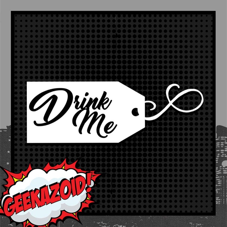 Medium Vinyl Decal Alice in Wonderland Lewis Carroll Die Cut Wall Art Bottle Quote Eat Me All Mad Drink Me