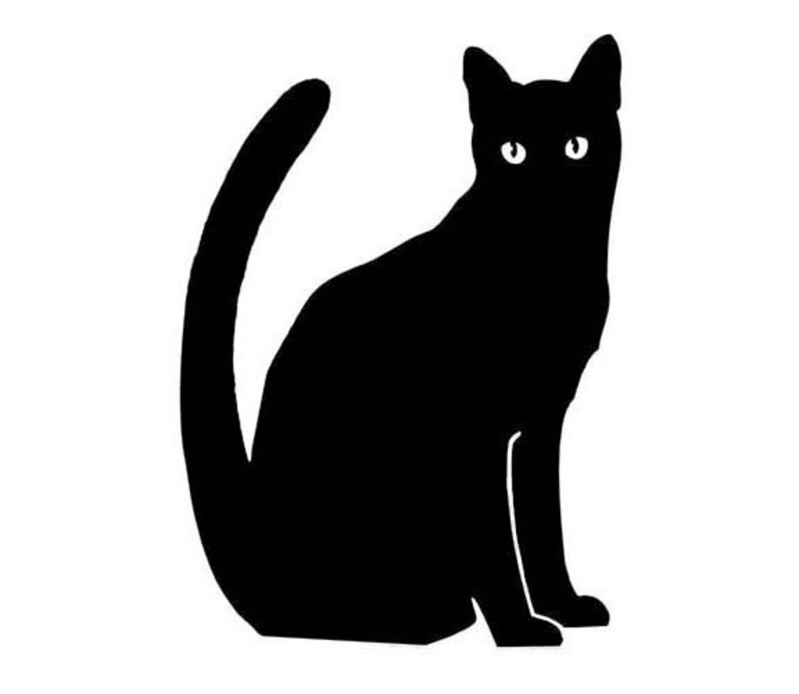 Black Cat Vinyl Decal Etsy