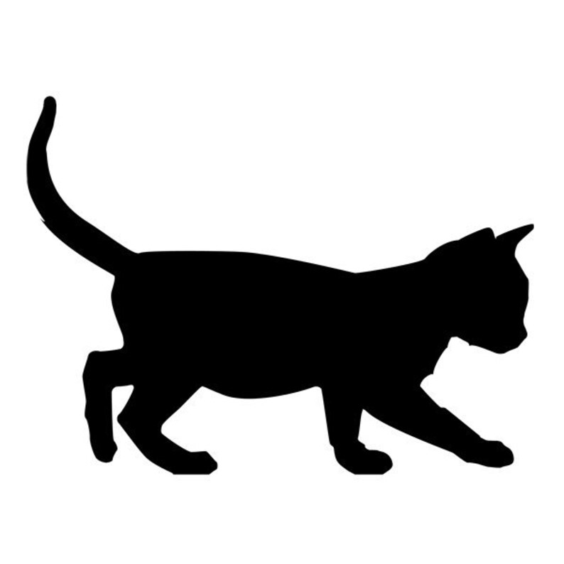 Kitten Black Cat Vinyl Wall Decal Animal Art Etsy