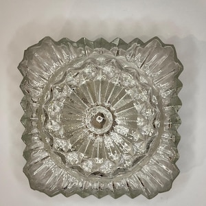 Vintage Diamond Glass Flush Mount Light - Mid Century Herda Style