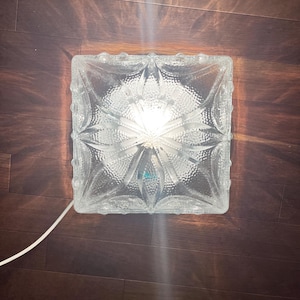 Vintage Glass Flush Mount Light: Mid Century Modern Sconce