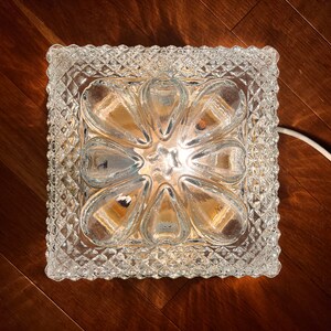 Vintage Glass Flush Mount Light: Mid-Century Modern Plafoniera, Yugoslavia 70&#39;s