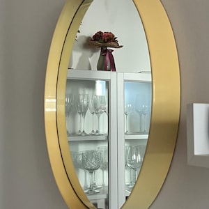 Vintage Mirror, yellow Mirror,Wall Mirror, Retro Mirror, Plastic Mirror, Mid Century Mirror, Space Age Mirror, Pejal, MCM Circle Mirror 70&#39;s