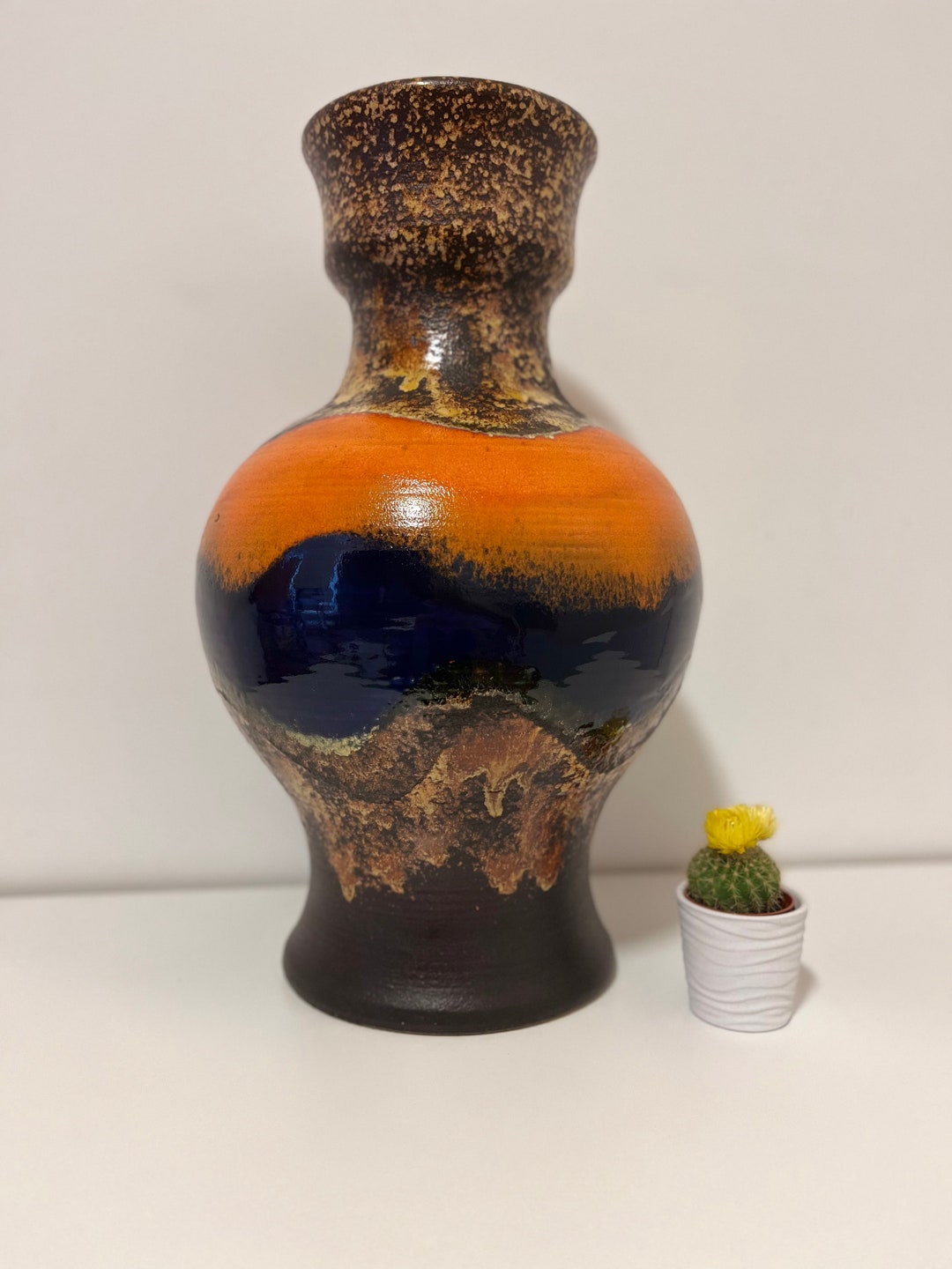 Vintage Floor Fat Lava Ceramic Vase Germany DÜMLER & BREIDEN
