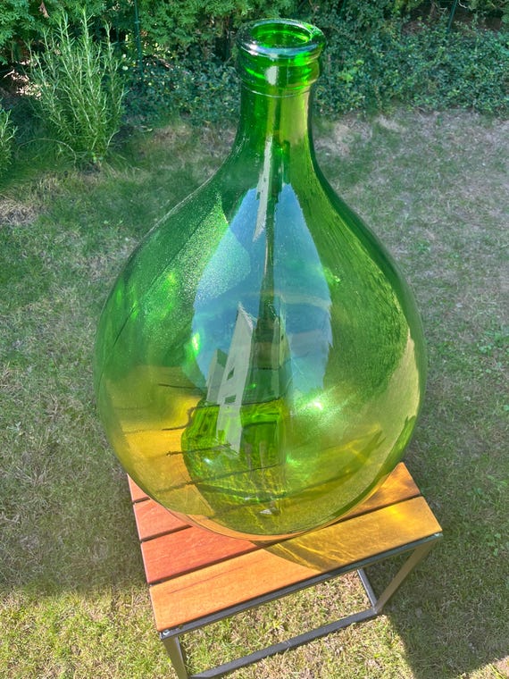 Großer Grüner Glasballon: Antiker 54 Liter Weinballon