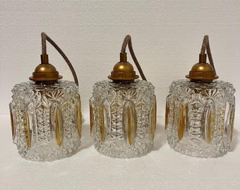 1 of 5 Vintage pendant lamps from 1960s, made in Yugoslavia.