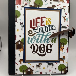 Dog Lover Composition Notebook with Pocket & Ribbon Closure | Handmade Journal | Gift for Dog Mom | Cute Note Book