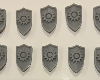 Tarcze w skali 32 mm dla rycerzy, żołnierzy, paladynów X10