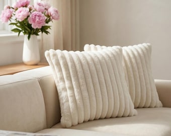 Faux Rabbit Fur Cushion Cover 40x40 45x45 50x50 30x50 Soft Pillow Case