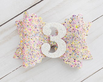 Birthday Glitter Bow, Hair Bows, Nylon Headband, Baby Bows, Baby Birthday, Birthday Girl, Toddler Hair Bows, Glitter Bows, Glitter Numbers