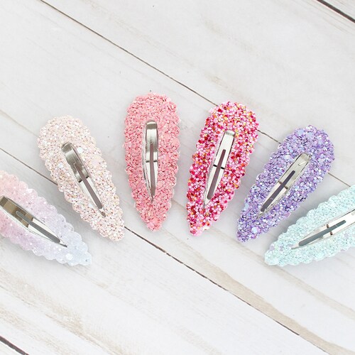 Pastel Glitter Snap Hair Clips Hair Clips Toddler Clips Big Etsy