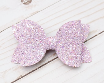 Lilac Glitter, Glitter Hair Bow, Infant Hair Bows, Toddler Bows, Spring Bows, Baby Bows, Glitter Bows, Baby Headband, Lavender Glitter, Bows