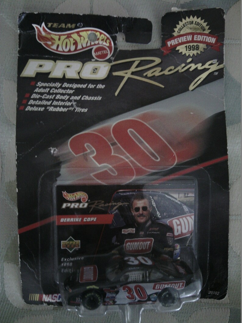 Mattel 1998 Team Hotwheels Under Nascar For The 50th Anniversary Hotwheels Pro Racing Derrike Cope