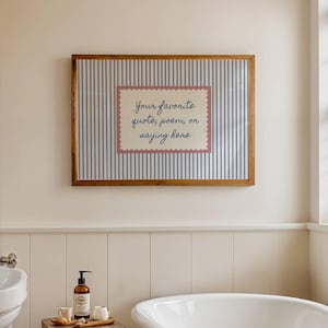 Personalized Text Print, Custom Saying Gift, Handwritten Style Quote Printable, Vintage Stripe Wall Art image 3