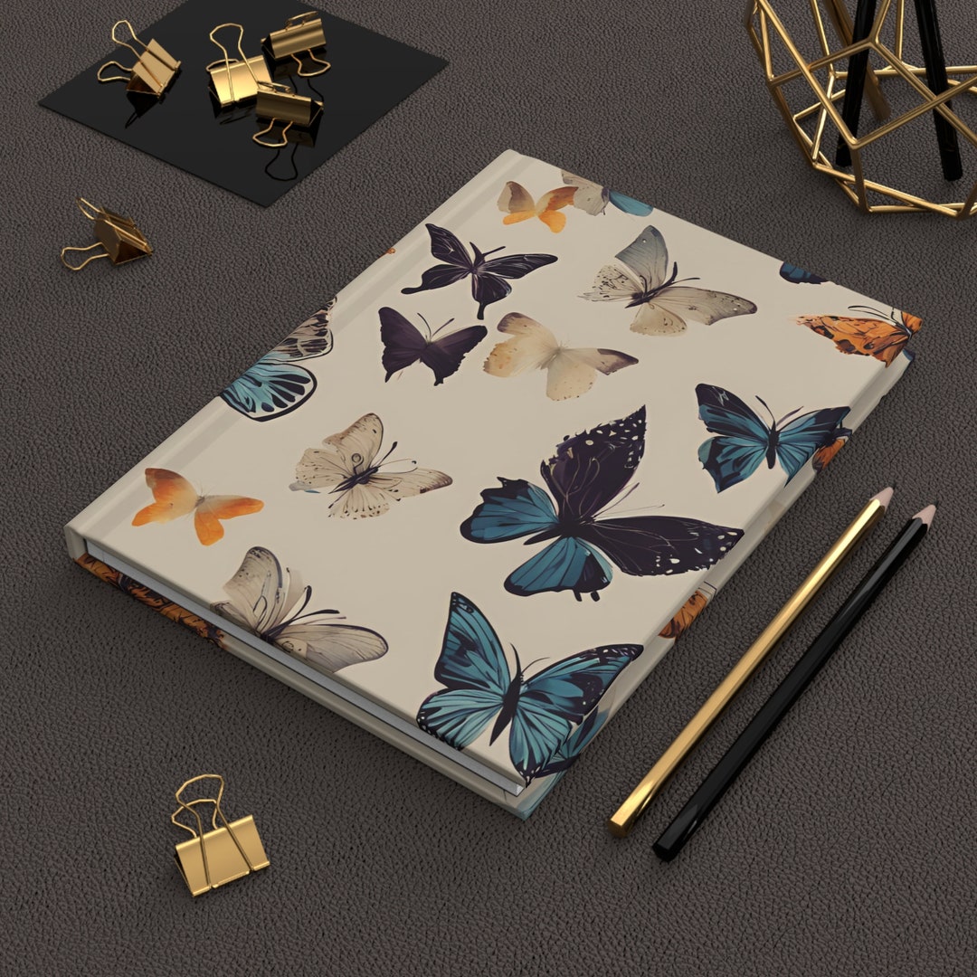 Colorful Butterflies Hardcover Journal Matte, Gift for Butterfly Lover ...