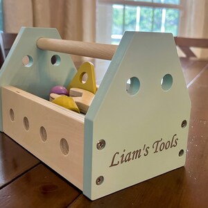 Personalized Wooden Tool Box Set for Kids Custom Name Engraving Pretend Play Educational Toy for Toddlers Handcraft Activity Birthday Gift image 12