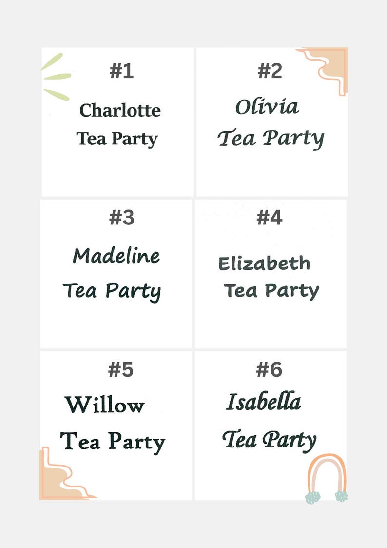personalized tea set with your preferred font for girls birthday.