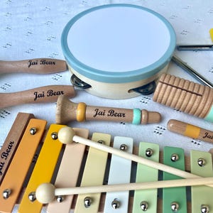 Personalized Wooden Musical Instruments for kids Montessori Wooden Sensory Toy Birthday gift Educational Toy Montessori Music Toy Gift Set