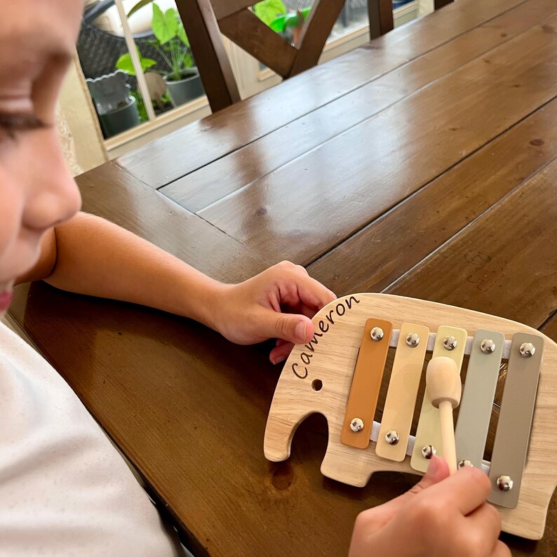 Elephant Xylophone Personalized Name Wooden Xylophone Baby & Toddler ...
