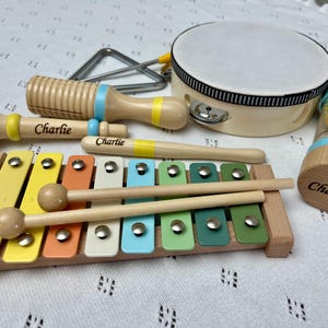 Personalized Wooden Musical Instruments for Toddlers, Montessori Wooden Toy, Toddler gifts, First Birthday gift, Educational Toy, Baby Toys