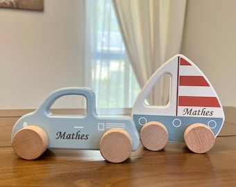 Personalized Wooden Toy Car for Toddlers, First Birthday Gift, Baby Shower Gift, Cars With Names, Personalized Gift For Kids,First Christmas