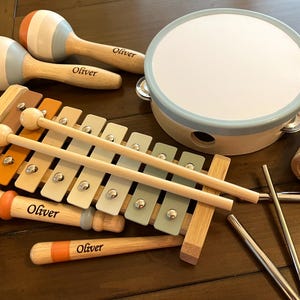 Music Toy Gift Set Wooden Musical Instruments personalized Name for kids Montessori Sensory Toy Birthday gift Educational Toy Christmas Gift