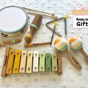 Personalized Wooden Musical Instruments for kids Montessori Wooden Sensory Toy Birthday gift Educational Toy Montessori Music Toy Gift Set