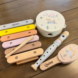 Personalized Wooden Musical Instruments for Toddlers, Montessori Wooden Toy, Toddler gifts, First Birthday gift, Educational Toy, Baby Toys