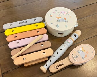 Personalized Wooden Musical Instruments for Toddlers Montessori Wooden Toy Toddler gift Custom First Birthday gift Educational Toy Baby Toys
