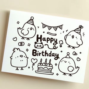 Carte d'anniversaire personnalisée à colorier à faire soi-même pour enfants - Cadeau artisanal unique - Carte à compléter imprimable