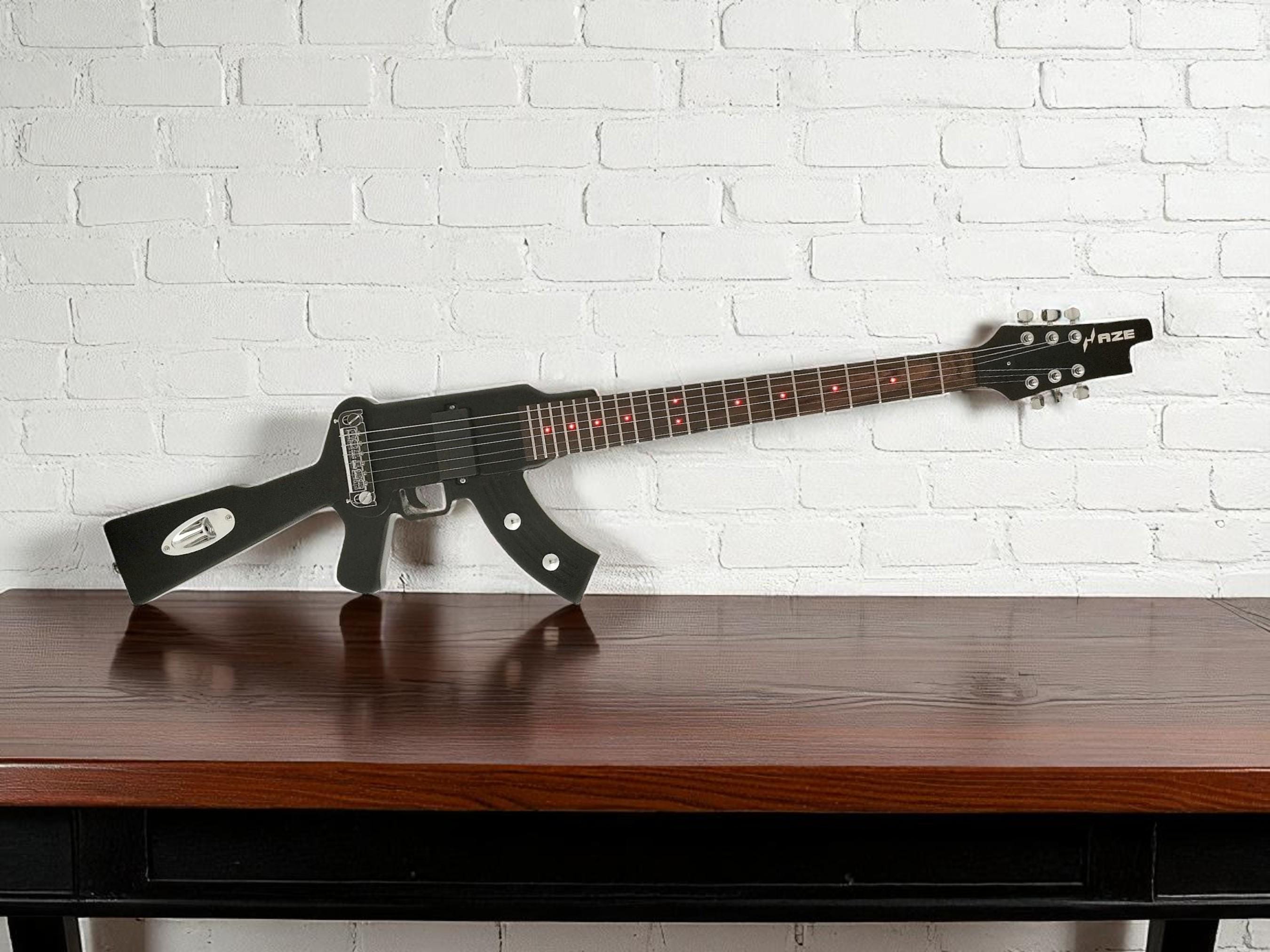 Haze Gun LED Textured Gun Electric Guitar - Satin Black