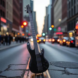Haze SPB3270BK Fretless, Neck-Thru 4-String Electric Bass Guitar in Black + Free Gig Bag