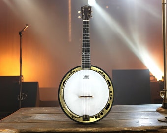 Maple Resonator Banjolele by Caraya – 4-String, Natural Finish (Model: SBJUK118)