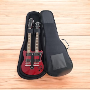 DE20PB Gepolsterte 20 mm Doppelhals-Gitarrentasche - Hergestellt aus 20 mm verstärktem 1200D-Gewebe