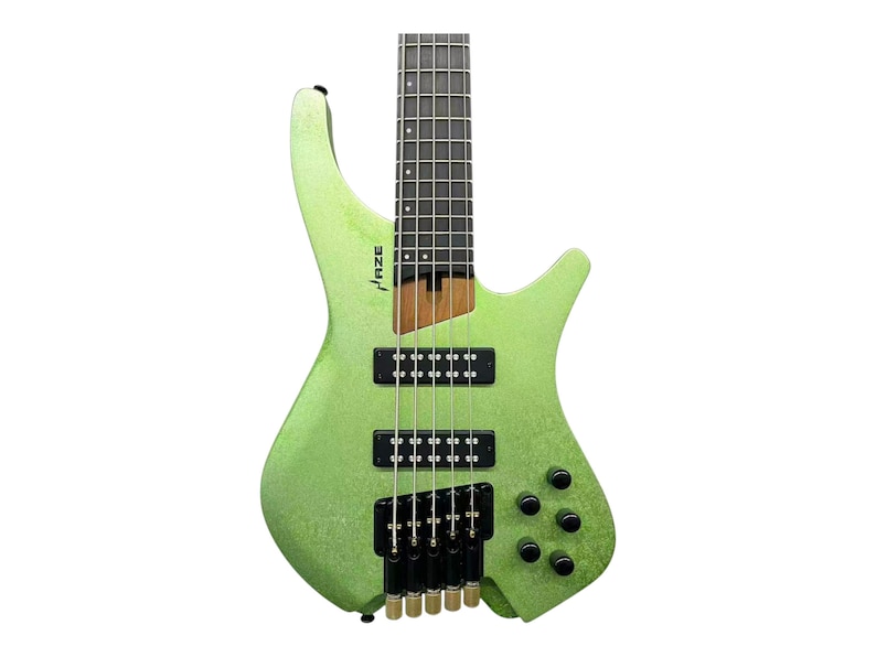 Bass Thing String Instrument Haze HB5 Emerald Headless 5-string Electric Bass – Snowflake Green ...