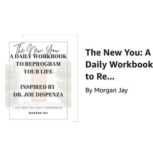 May include: The New You: A Daily Workbook to Reprogram Your Life, inspired by Dr. Joe Dispenza. The book cover features a white background with black text and a light brown door.