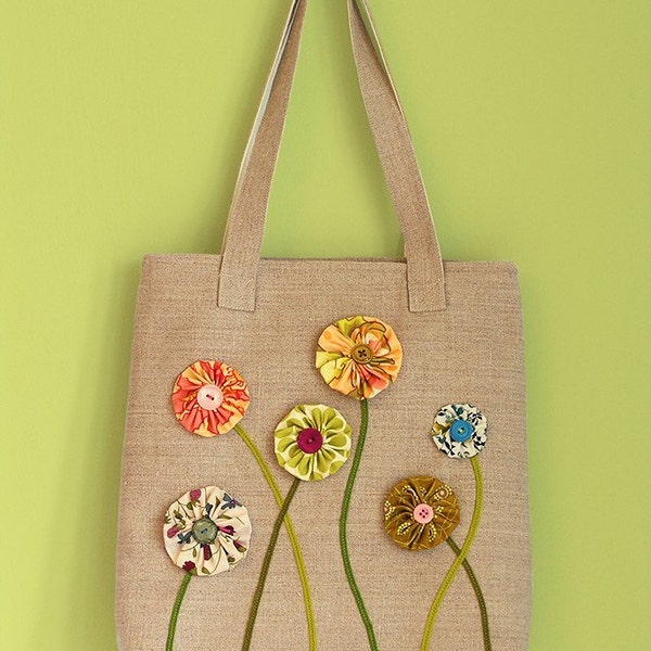 Spring Blooms Linen Tote