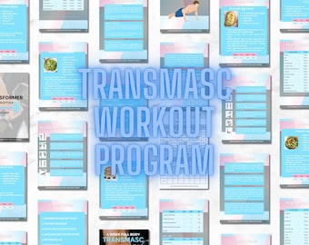Transmasc workout program (4 weeks full body) FTM fitness bundle