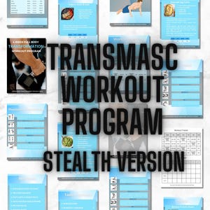 Peut inclure: Un programme d'entraînement numérique pour une transformation complète du corps. Le programme s'appelle "Transmasc Workout Program: Stealth Version". Le programme comprend une variété d'exercices et de plans de repas.