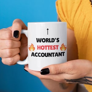 World&#39;s Hottest Accountant Mug - Funny Coffee Cup Gift, Office Humour, Funny Accountant Gift, Birthday Gift, Funny Mug for Him or Her