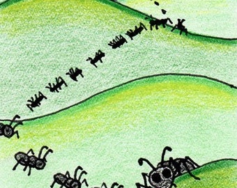 Ants ACEO Bug Art Original by SamanthasArtStudio on Etsy