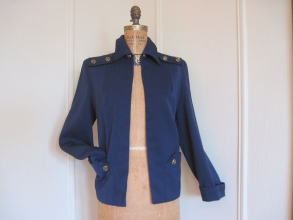 1940s Navy Blue Gabardine Jacket - vintage tailor… - image 3