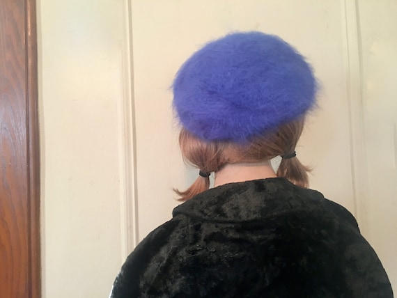 Vintage Purple Mohair Beret - Fuzzy and Super Soft - Winter  display picture 3