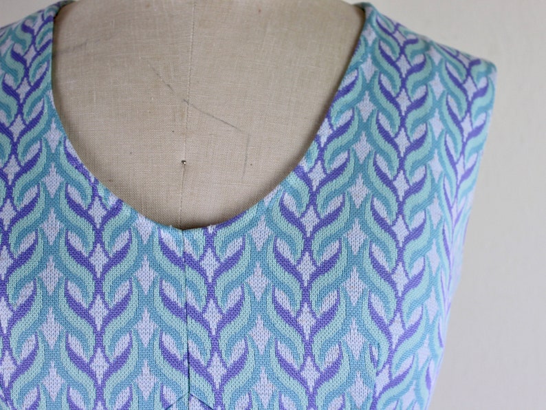 Dusty Lilac Sun Dress size small to medium vintage 1970s Mint Green
