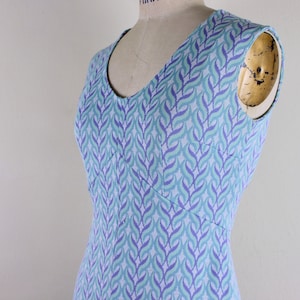 vintage 1970s Mint Green + Dusty Lilac Sun Dress - size small to medium