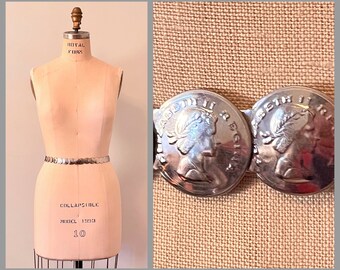 Vintage 1960s QUEEN ELIZABETH Regina Silver Coin Belt  display picture 2