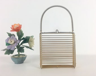 1950er Gold Metall Käfig Geldbörse - Abendtasche, Display, CocktailParty, romantische Geschenkbox, ETWAS ALTES, Gartenparty, Handtasche, Braut