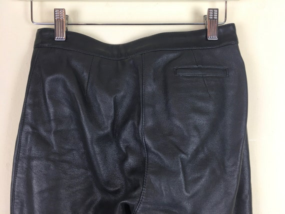 1990s Black Leather pants - LOW RISE pants / jean… - image 7
