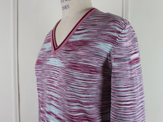 70s striations, vintage pink + maroon + sky blue … - image 5